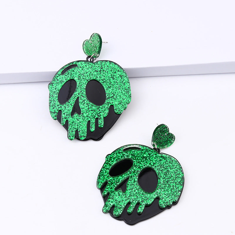 Acrylic Halloween Pumpkin Splice earrings (Minimo de Compra 2) MYA-DuA037