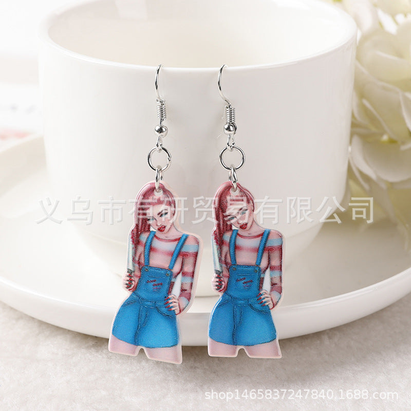 Resin cartoon princess dress girl earrings (Minimo de Compra 2) MIC-YouY009