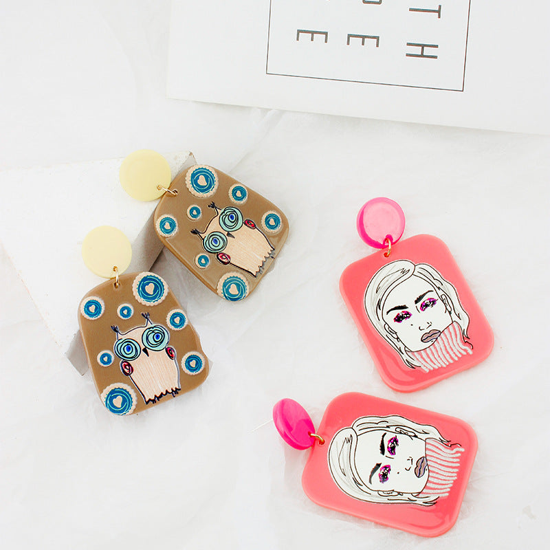 Alloy cartoon color contrast earrings MYA-XinT003