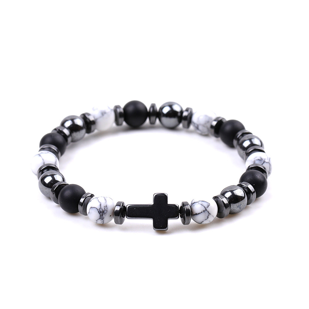 Alloy black magnetic long cross bracelet MIC-XiuH018