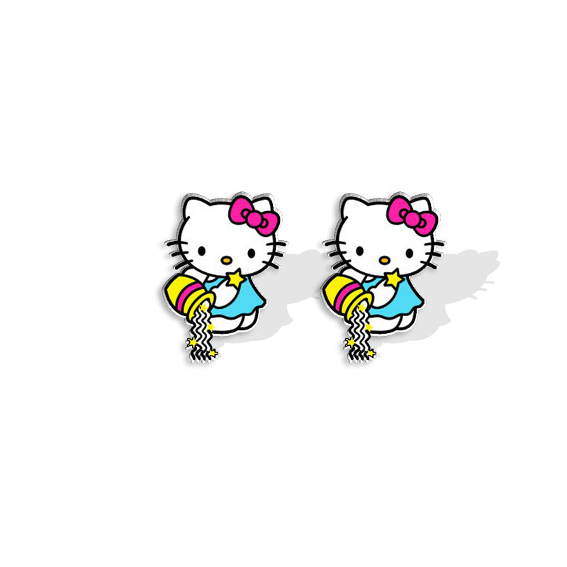 Alloy Cartoon Twelve Constellations Series Earrings (Minimo de compra 5) MIC-XiangL071