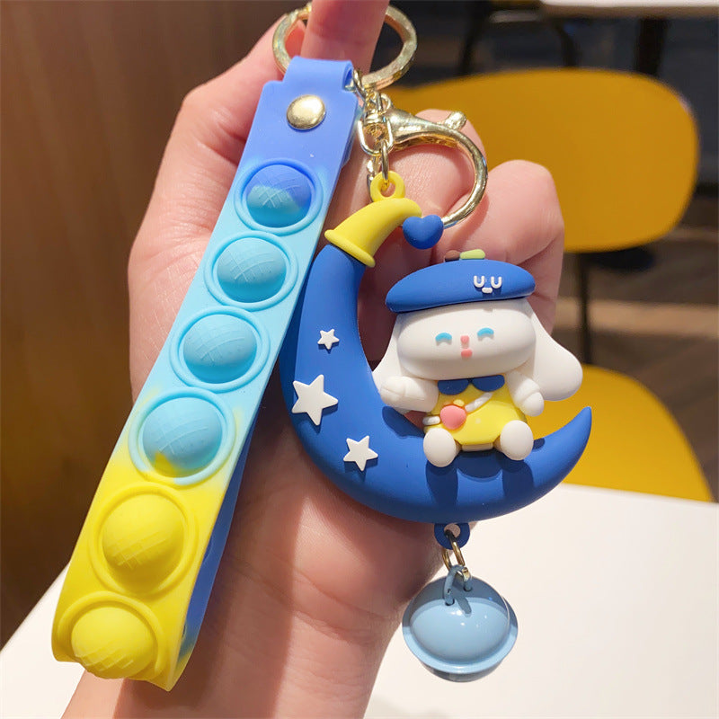 PVC moon rabbit keychain （Minimo de compra 2） MYA-YouM003