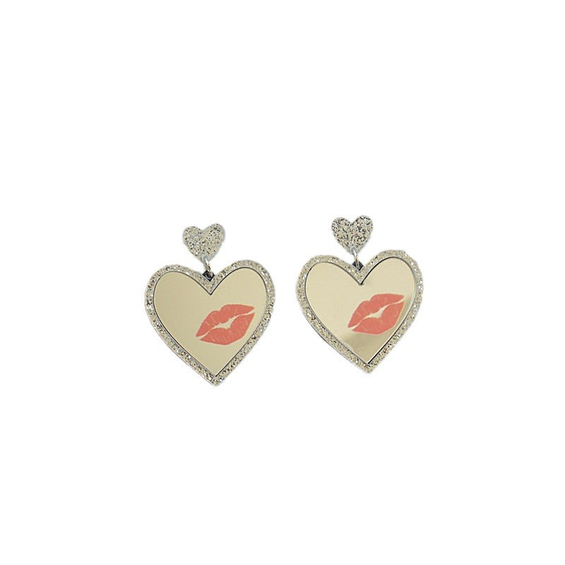 Alloy laser color changing heart earrings MIC-XieN050