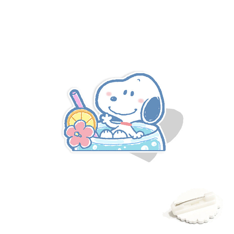 Acrylic cartoon cute Snoopy brooch (Minimo de compra 2) MIC-WeiJ003