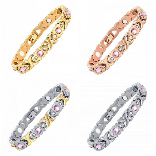 Bracelet Stainless Steel Diamond Crystal Magnet Bracelet Minimo de compra 2 XingYu002