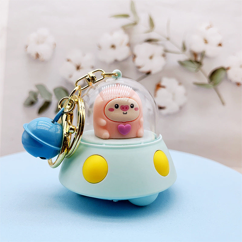 Keychains Plastic Cartoon Cute Pink Pig Projector Lamp MOQ≥2 DMF030