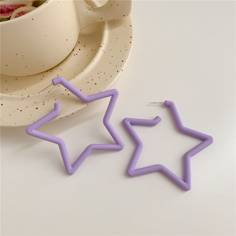 Resin Star Opening Jelly Color Earrings (Minimo de compra 2) MIC-LuoN004