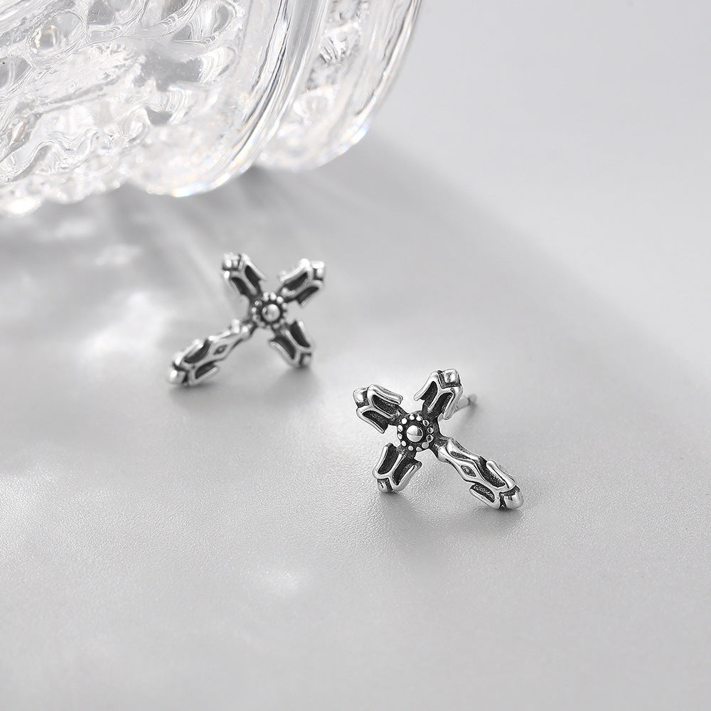 S925 Sterling silver skull love earrings MIC-DeL006