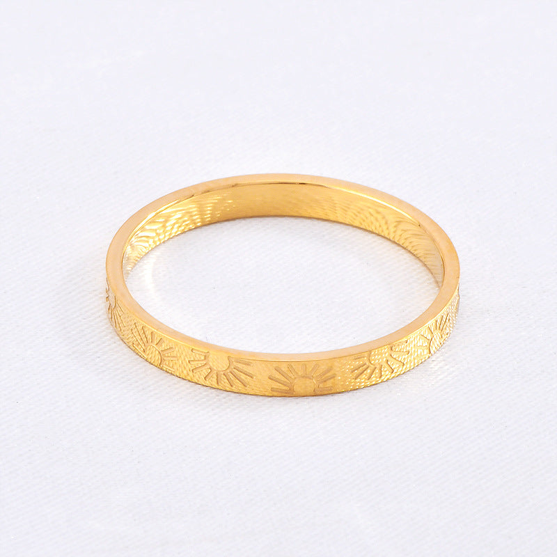 Stainless steel gold-plated sunflower ring MYA-YHZX017