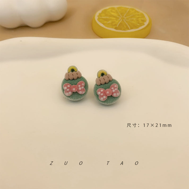 Flocking New Love Flower Earrings MIC-XingW005