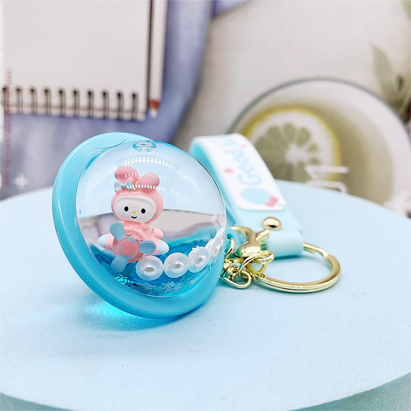 PVC cartoon floating oil keychain MYA-DMF013