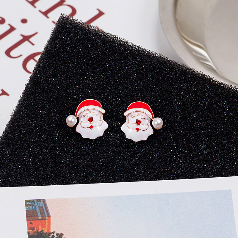 Alloy Santa Claus Asymmetric Earrings MYA-QingH019