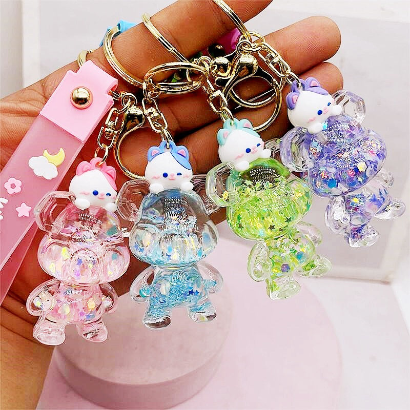 PVC cartoon floating oil keychain MIC-DMF012