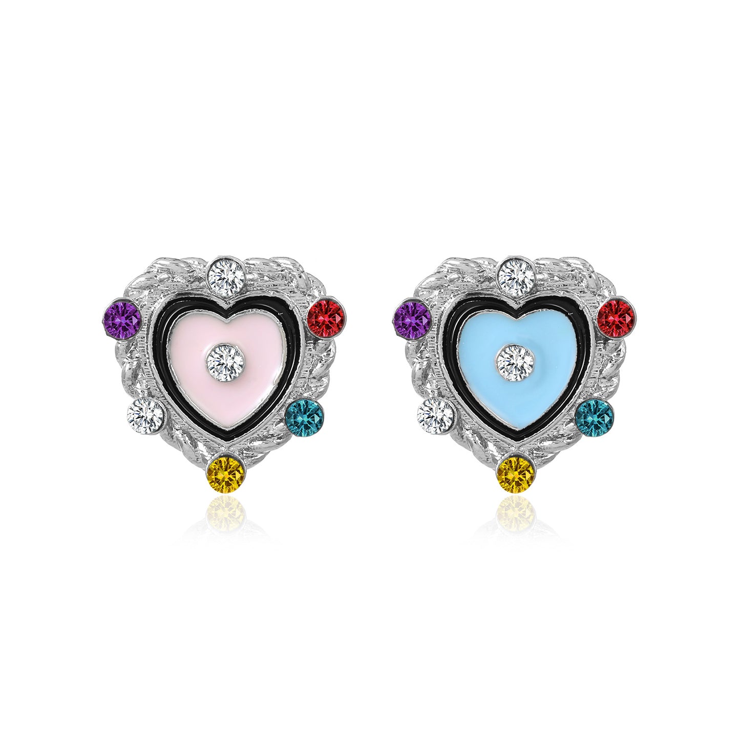 Alloy colored peach heart earrings MIC-MaiD003