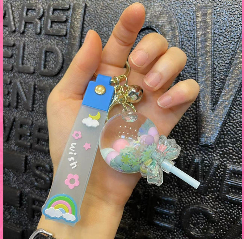 Keychains PVC Acrylic Hardware Cute Cartoon Drift Bottle Lollipop (M) MOQ≥2 JWE-KC-MeiY011