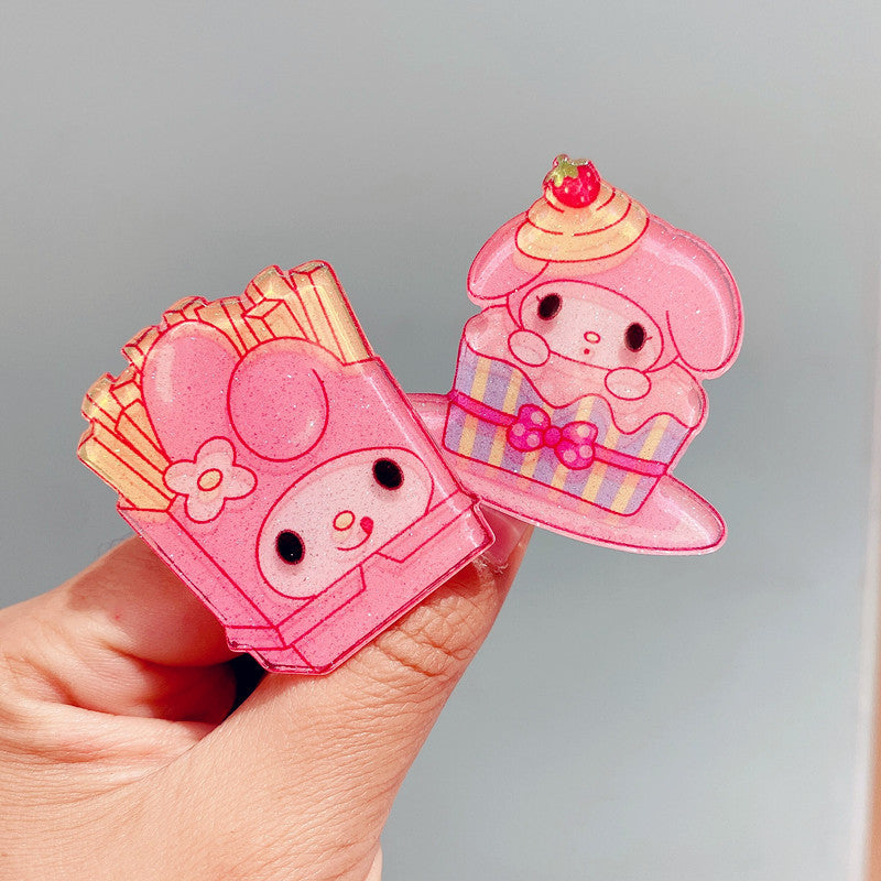 Acrylic cartoon cute hair clip 10PCS MIC-RuoT004