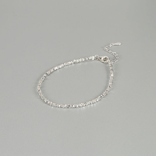 S925 sterling silver hand sliced silver bracelet US-YHG008