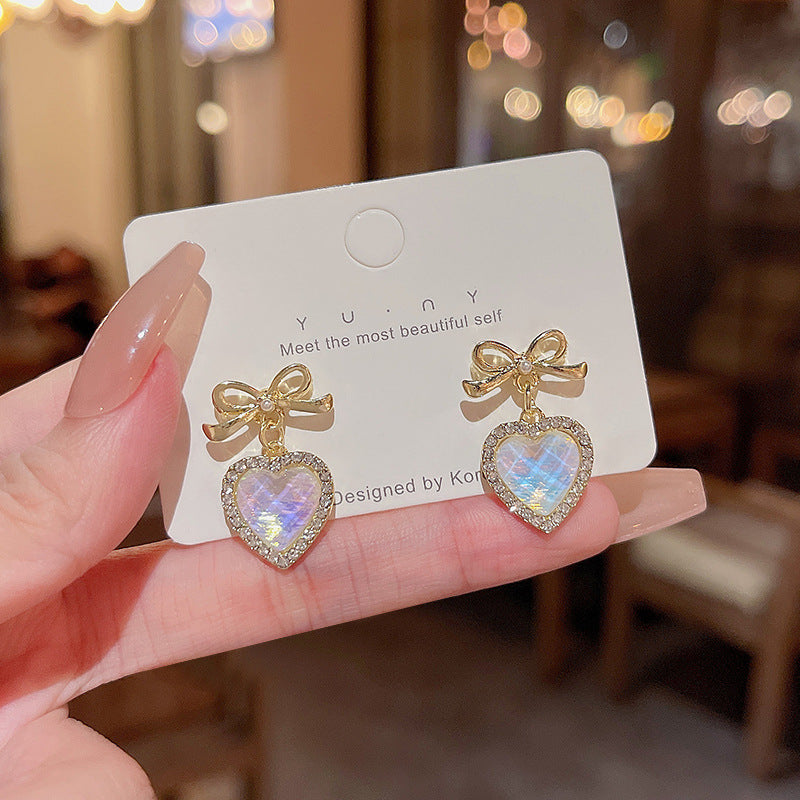 Alloy blue heart earrings MYA-HanJ017