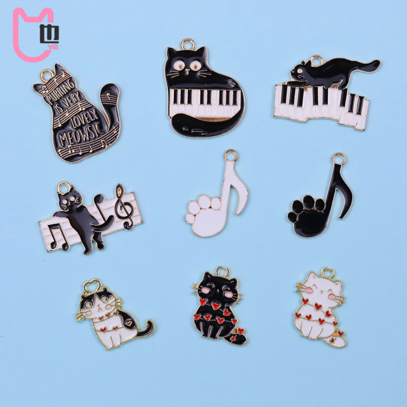 Alloy cartoon cute music notes cat accessories (Minimo de compra 10) MYA-ZeY006