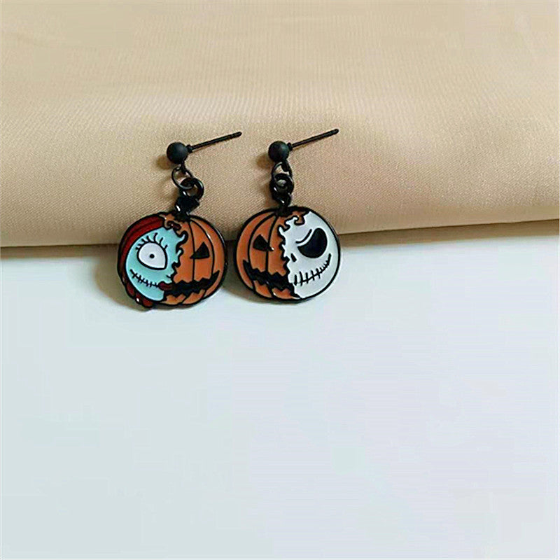 Alloy niche cat pumpkin earrings MIC-AiM016