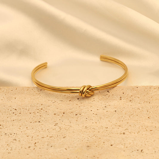 Stainless steel gold-plated double-layer knotted bracelet MYA-XuanJ023