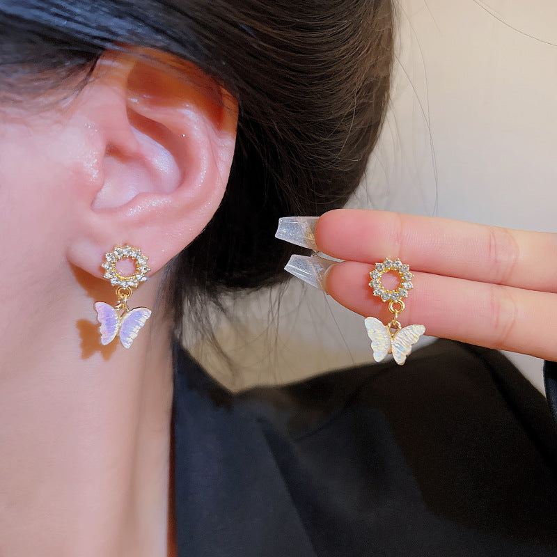 Alloy Fresh Butterfly Earrings MIC-HuaY005