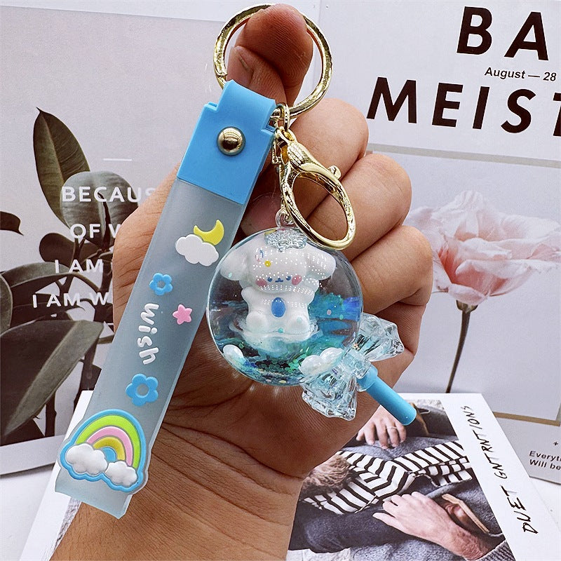 PVC cartoon floating oil keychain MYA-DMF013