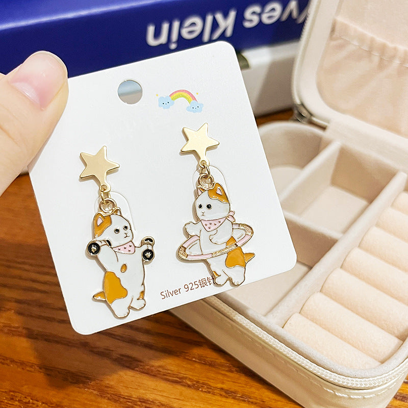 Alloy panda cat earrings MIC-HongC011