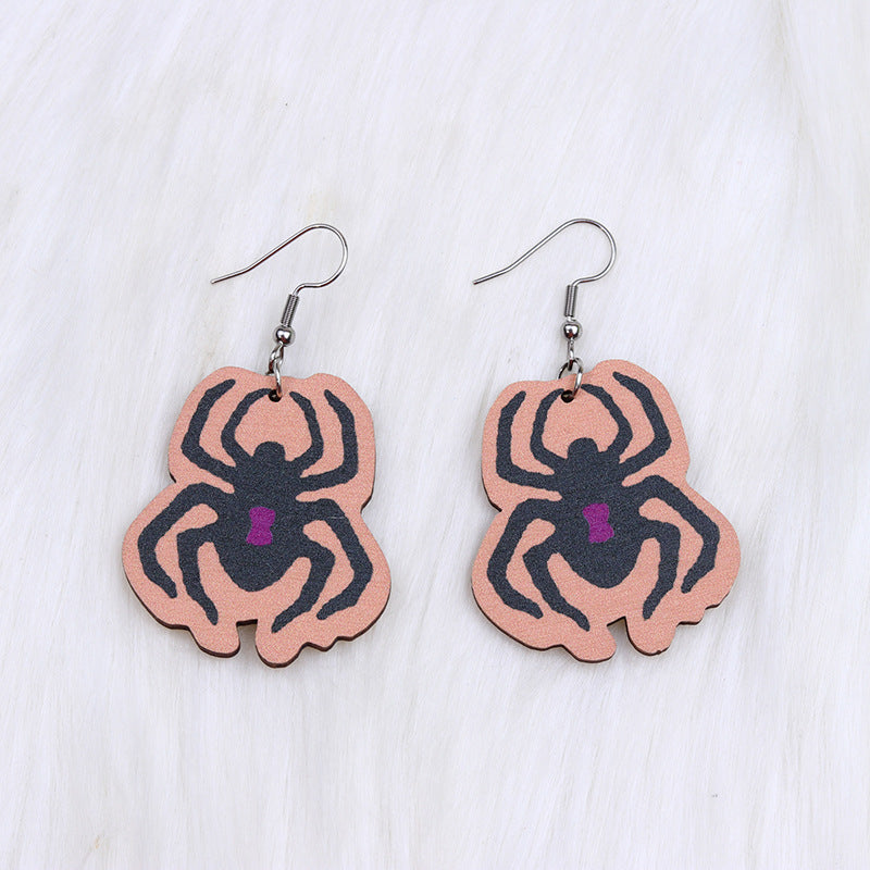 Acrylic Halloween Skull Head Earrings (Minimo de Compra 2) MYA-DuA029