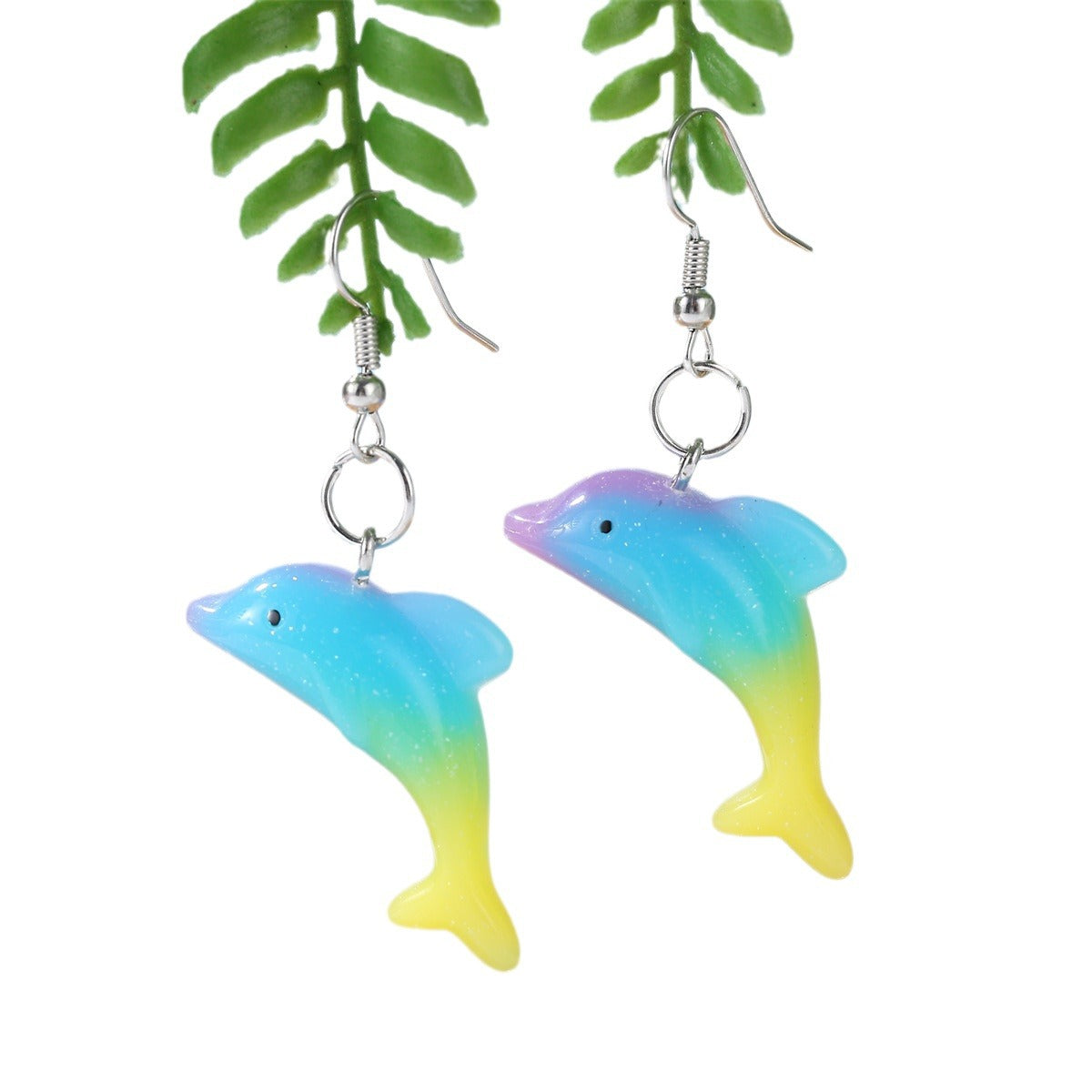 Alloy gradient little dolphin earrings MIC-JiaY013