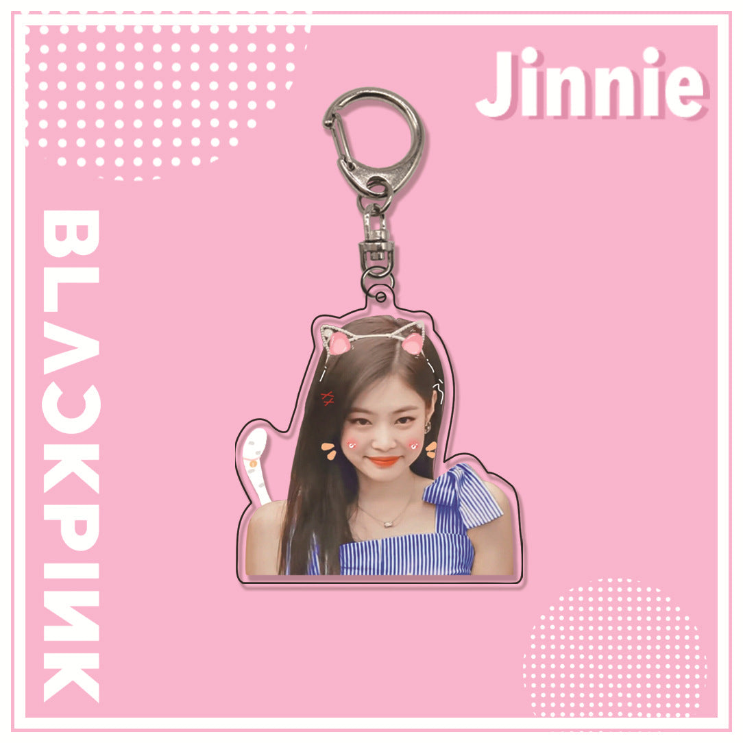 Acrylic pink ink double-sided blackpink keychain (Minimo de Compra 2)  MYA-ManM013