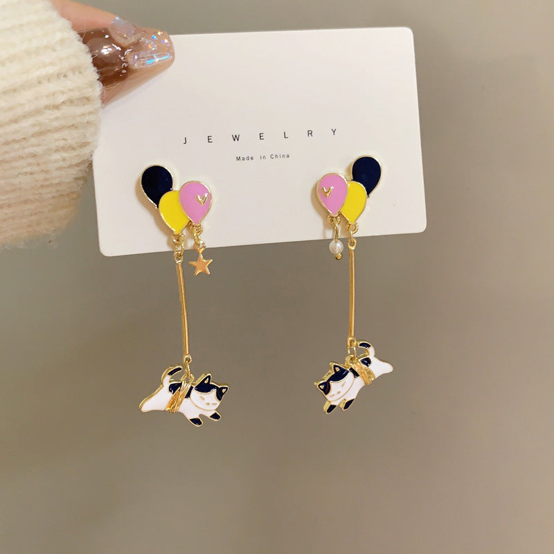 Alloy cartoon cat balloon earrings (Minimo de compra 2) MYA-YBY015