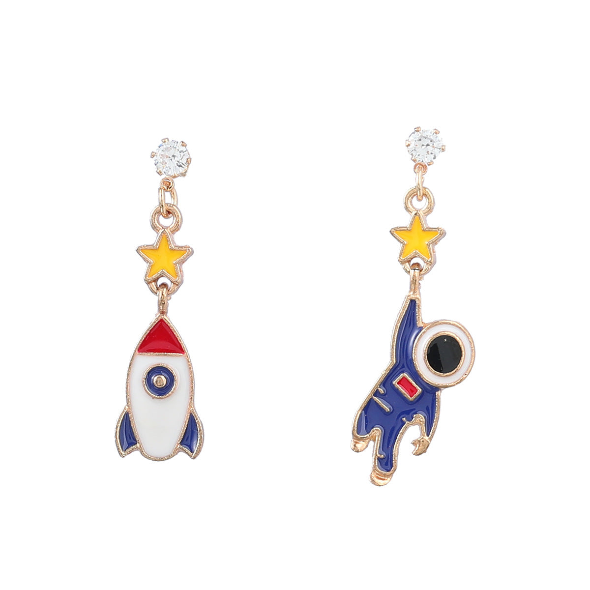 Alloy Planet Rocket Astronaut Earrings MIC-JiuL002