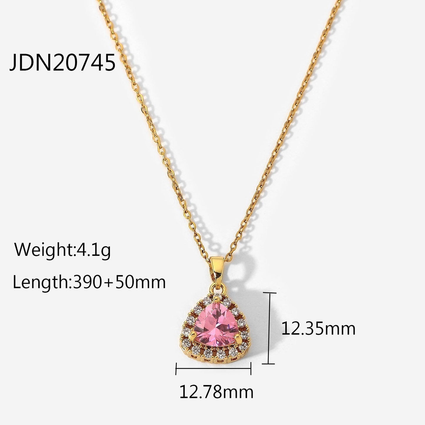 Necklaces Stainless Steel Zircon Bound Purple Square JD028