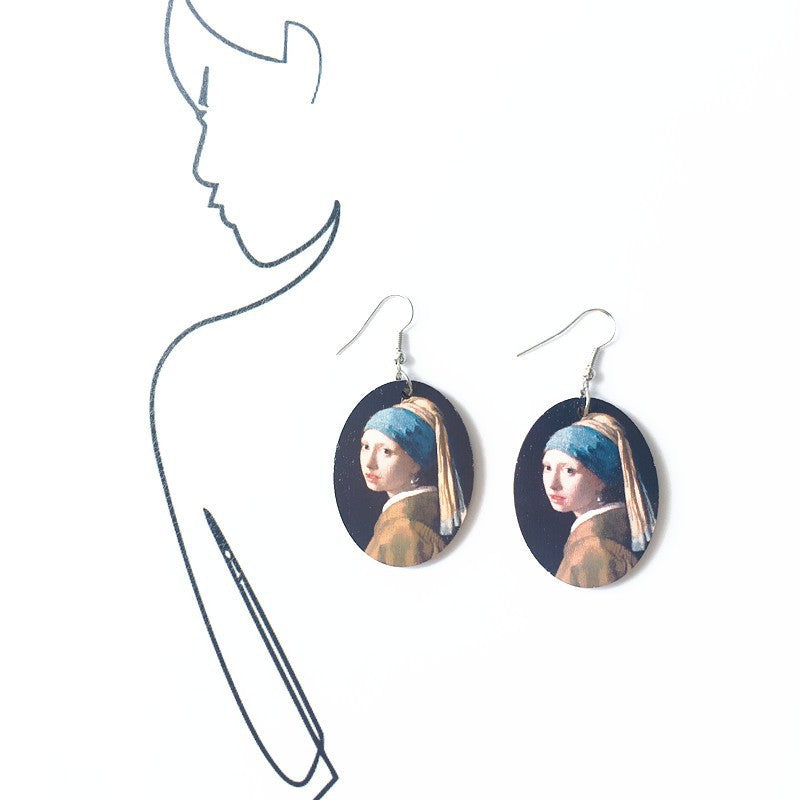 Alloy acrylic graffiti oil painting earrings MIC-ChouT057