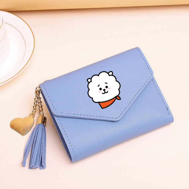 PU card bag tassel short wallet MIC-XingY015