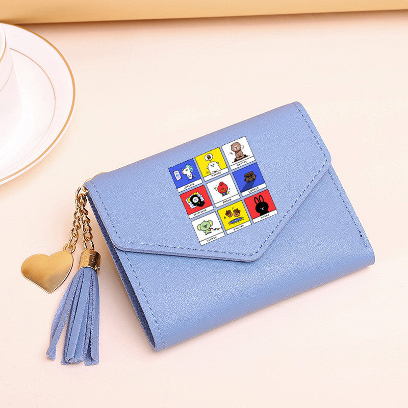 PU card bag tassel short wallet MIC-XingY013