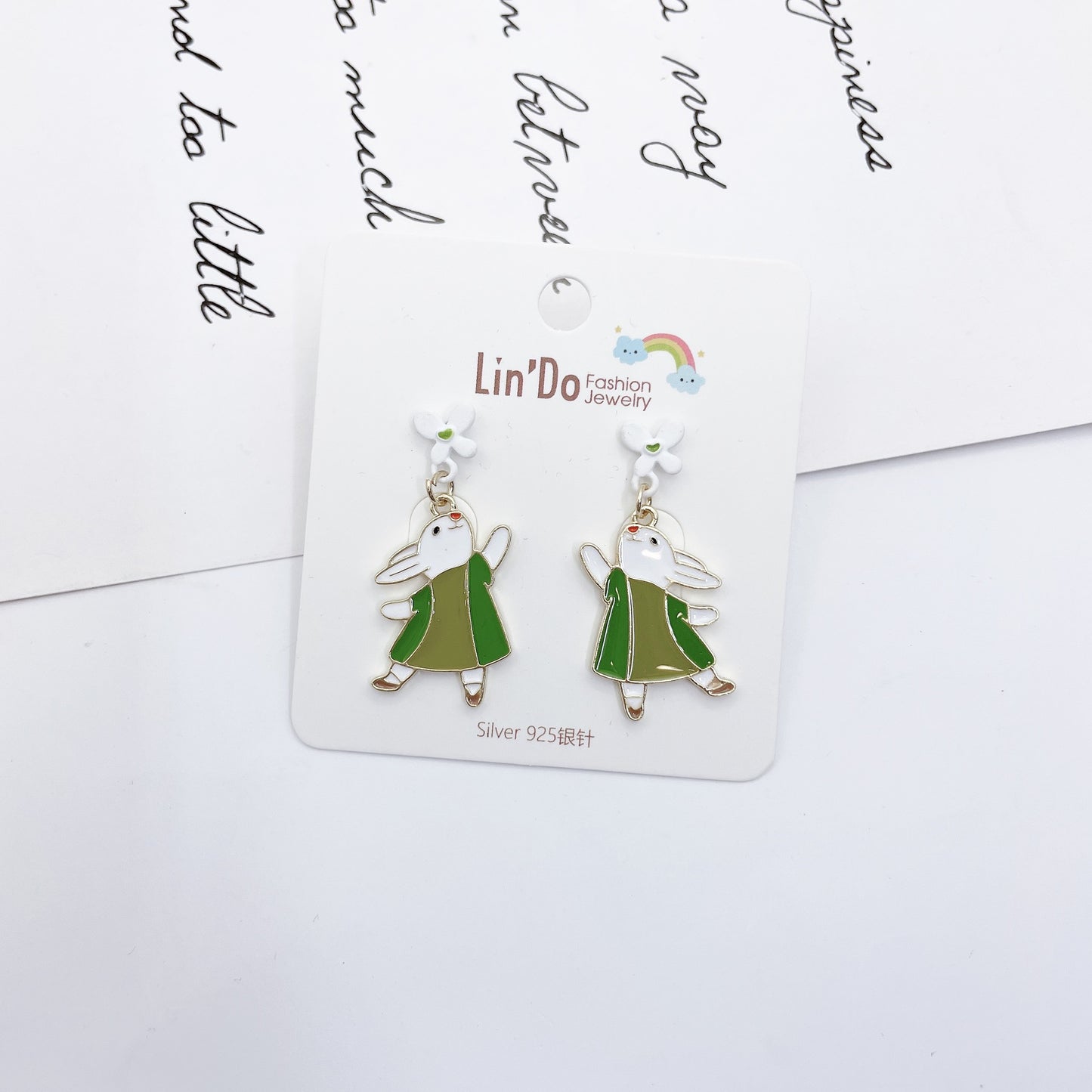 Alloy cute rabbit flower earrings (Minimo de Compra 2) MIC-QiW013