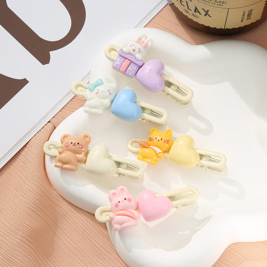 Resin teddy bear rabbit hair clip (Minimo de Compra 2) MIC-ShengY062