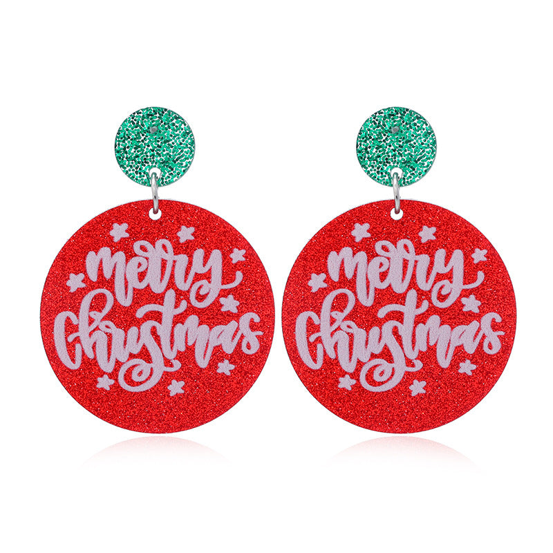 Alloy Christmas Hat Rainbow Earrings MIC-KaiQ037