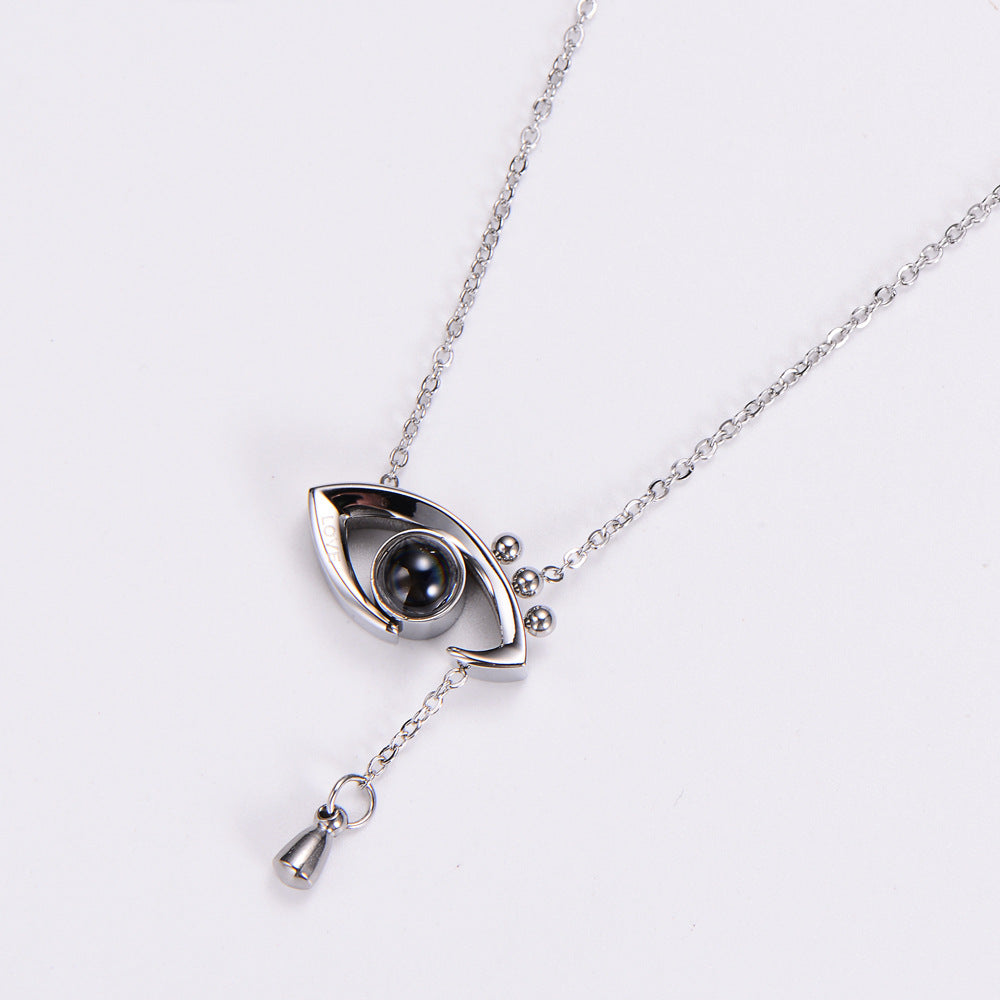 Stainless Steel Angel Eyes Necklace