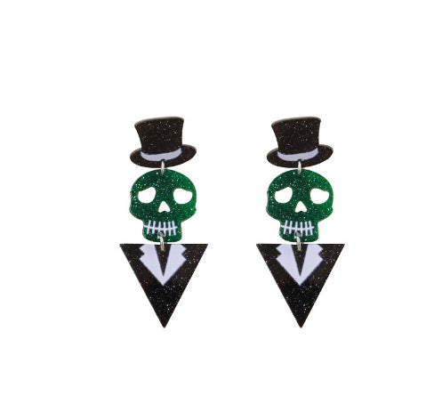 Acrylic Pumpkin Skeleton Ghost Earrings (Minimo de Compra 2) MIC-ChouT039