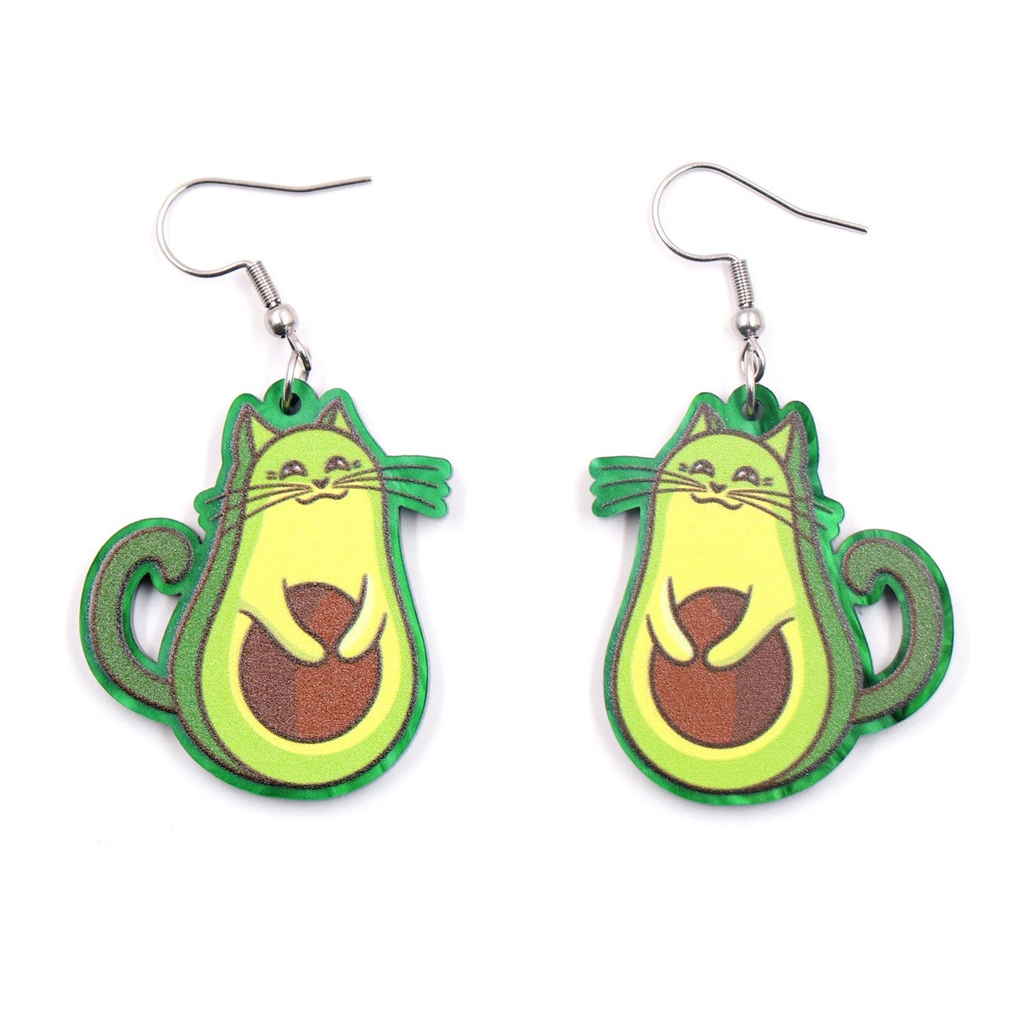 Alloy acrylic cat avocado earrings (Minimo de compra 5) MIC-XiaoY085