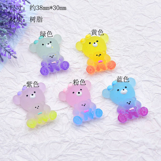 Resin cute bow teddy bear accessories MYA-ZhiB021