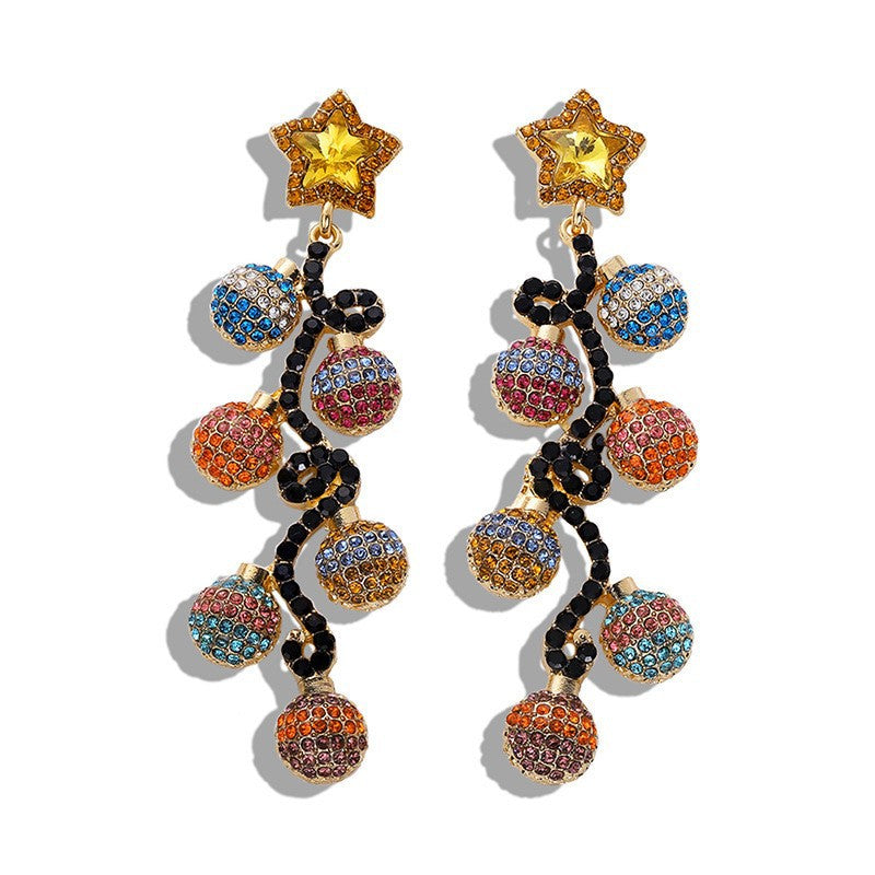 Alloy Christmas Tree Bell Earrings (Minimo de Compra 2) MIC-DWKM004