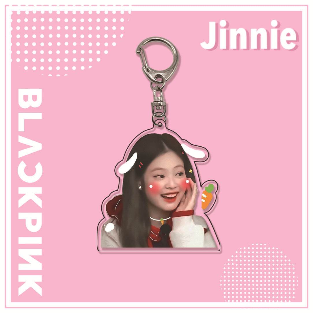 Acrylic pink ink double-sided blackpink keychain (Minimo de Compra 2)  MYA-ManM013