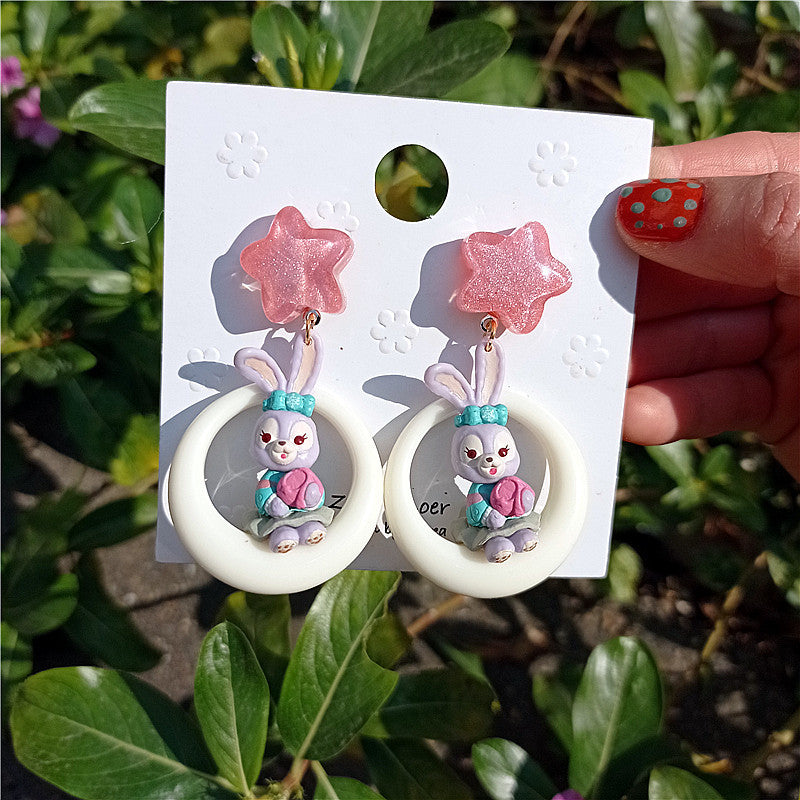 S925 Silver Post Cartoon Earrings MYA-XingJ030