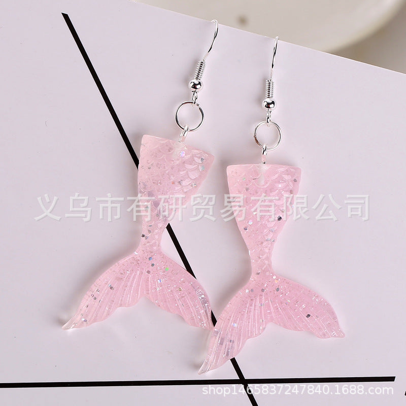 Acrylic sequin simulation mermaid earrings (Minimo de Compra 2) MIC-YouY015