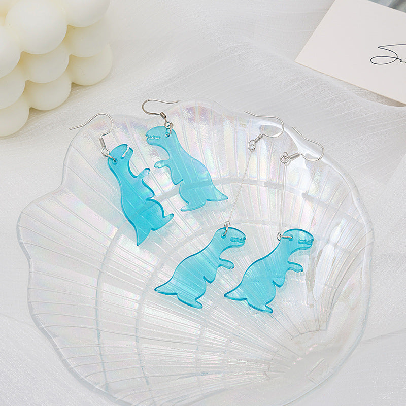 Alloy transparent acrylic dinosaur earrings (Minimo de Compra 2) MIC-MDD070