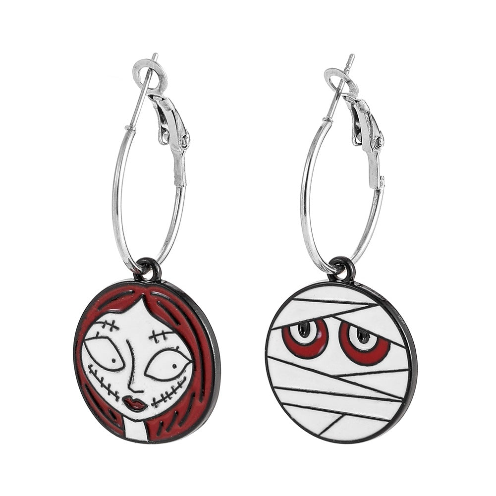 Alloy Funny Ghost Mask Earrings (Minimo de Compra 5) MIC-ZeX006